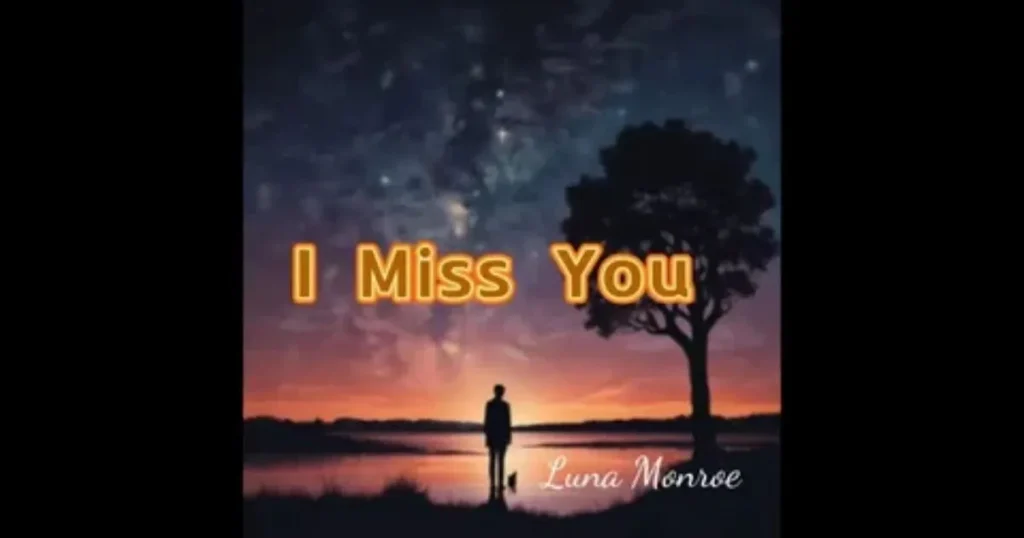 I Miss You - lonely man silhouette under starry night sky with tree