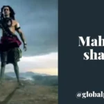 Mahadev Shayari - Lord Shiva standing on mountain with trishul