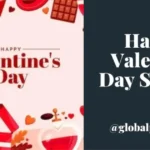 Happy Valentine’s Day Shayari with romantic hearts and Valentine decorations