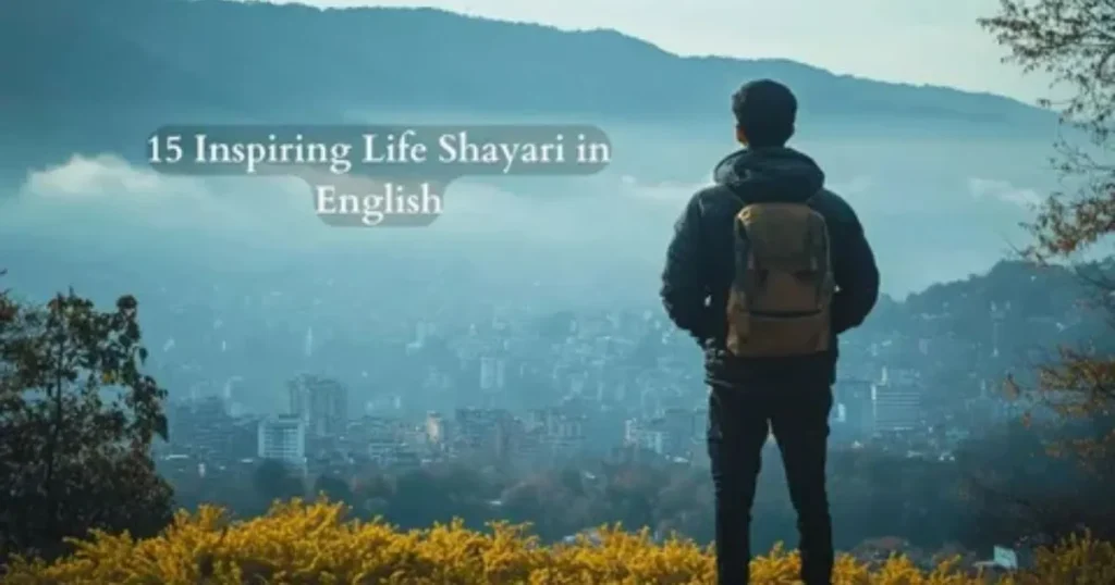 Life Shayari in English with inspiring mountain view