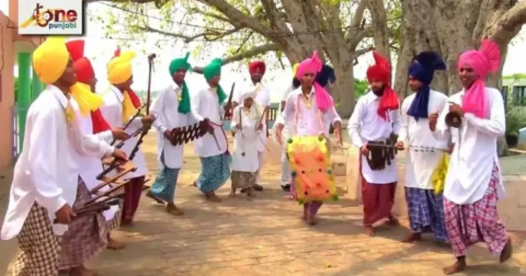 Punjabi Shayari featuring traditional Punjabi bhangra performers
